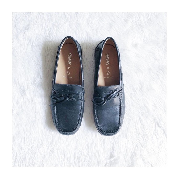Geox Respira Flats black Casual Flats Bow Fronts SZ37 - Picture 1 of 8